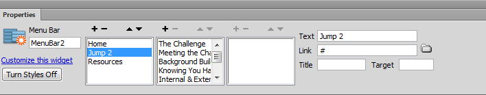 spry menu bar